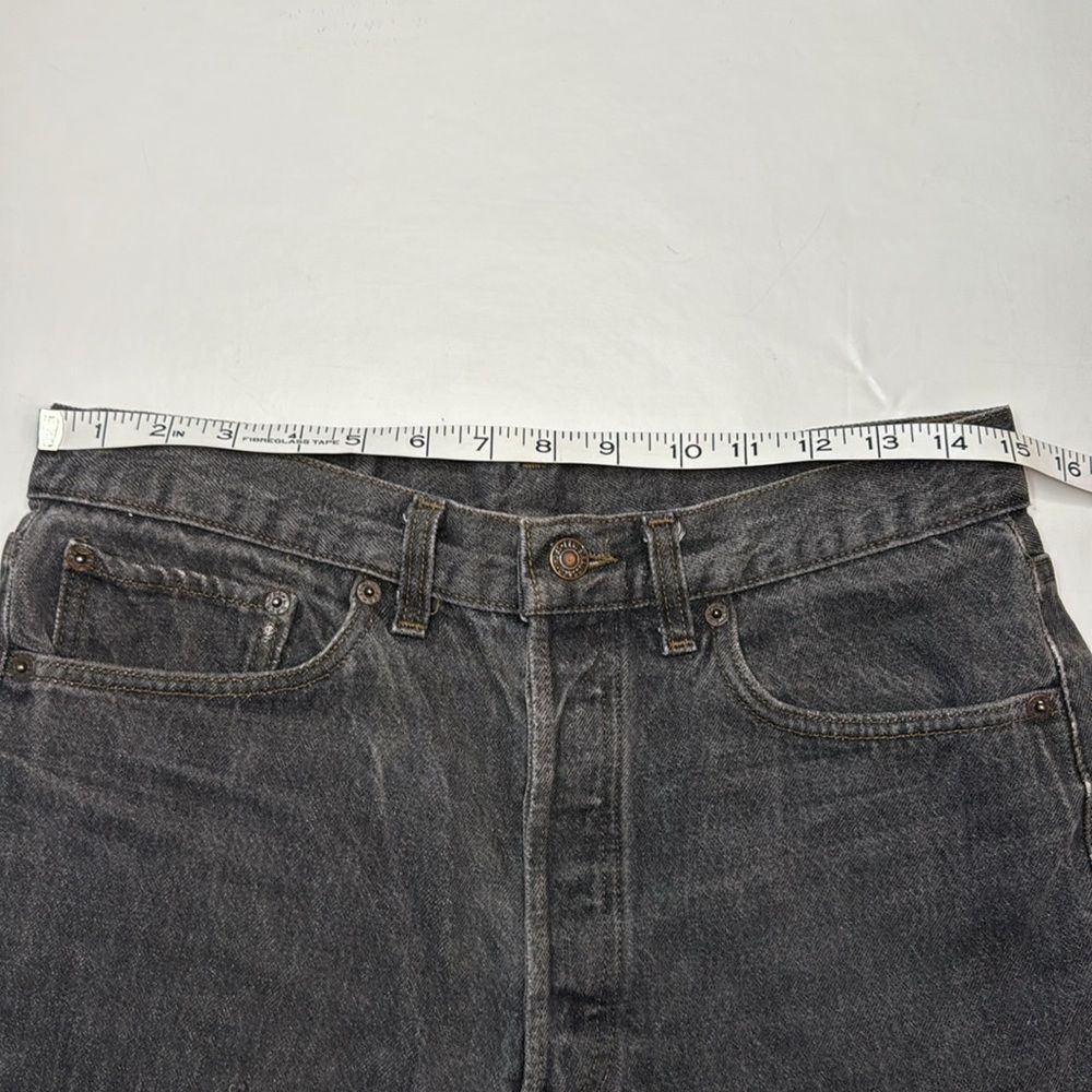 Levi’s 501 Raw Hem Black Denim Shorts, waist measures 30” - Picture 6 of 8